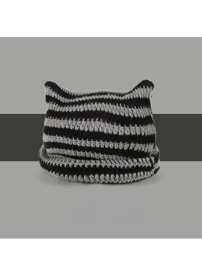 Crochet Hats for Women Cat Beanie Vintage Beanies Women Fox Hat Grunge Accessories Slouchy Beanies for Women - Image 1